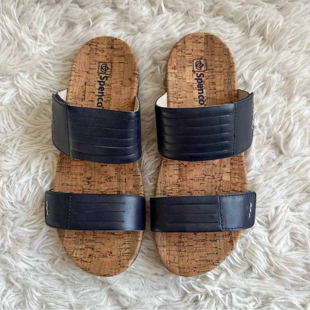 Spenco Layla Slide Sandal Navy New In Box Size 8.5 Wide
